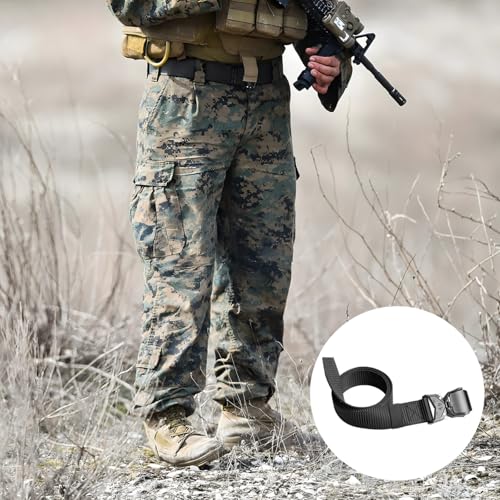 BOSREROY Quick Release Tactical Belt, Adjustable Nylon Web Belt for Men and Women, Heavy Duty Utility Belt for Outdoor and Combat Training, Black4