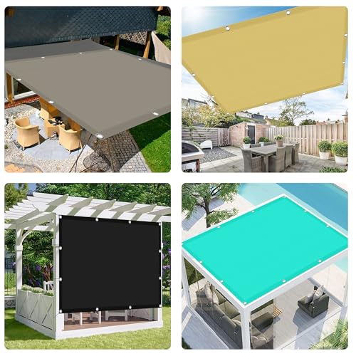 Voile d'ombrage avec kit de fixation complet auvent imperméable en toile blanche pour balcon - 3