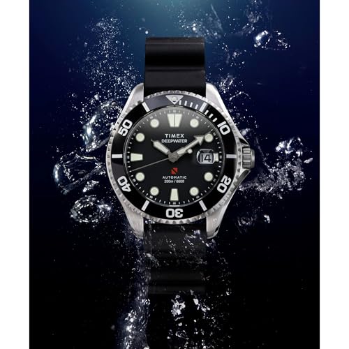 Image of TIMEX Deep Water Meridian Black Round Dial Mechanical Automatic Men's Watch - TW2Y40000UJ