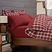 Pinzon Lightweight Cotton Flannel Duvet Cover - Full/Queen, Bordeaux Plaid