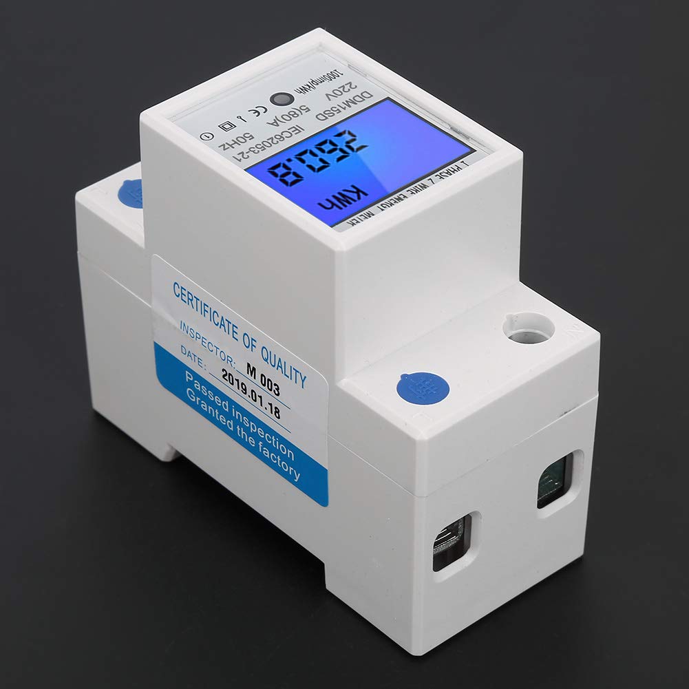 DDM15SD KWh Contatore di Energia Contatore di Energia Monofase Display Digitale Retroilluminato LCD 5-80A