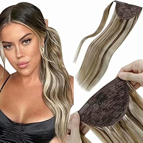 LaaVoo Coleta Extensiones de Clip de Pelo Natural Cover