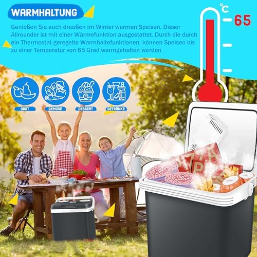 Bild 5 - KESSER® Kühlbox Thermobox 32Liter | Thermo-Elektrische Kühlbox | KÜHLT und WÄRMT | 12 & 230V | Thermobox für Auto, Boot & Camping | Mini-Kühlschrank mit ECO & MAX Modus | inkl. Kühlakkus