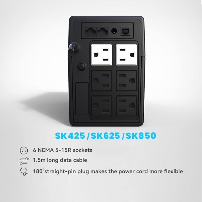 SKE SK425 850VA/480W UPS Batería de Respaldo y Protector de Sobretensión miniatura 6