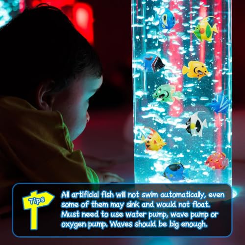 Image of Weewooday 80 Pcs Artificial Moving Fishes Plastic, Random Fish | Floating Lifelike Fishes Tank Ornament Aquarium Decorations