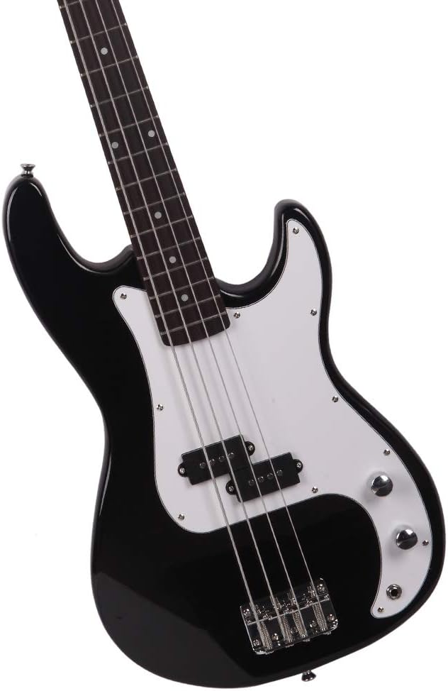 4 String Electric Bass Guitar, Exquisite Burning Fire Style Electric Bass Guitar Beginner Kits, Stylish Bass Guitar, Premium Quality & Affordable Musical Instrument (Black)