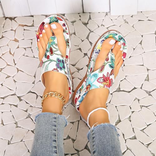 Orthopedic Sandals for Women 2025 Wide Width Comfort Orthotic Flip Flops with Arch Support Wedges Womens Walking Thong Flip Flops Slip on Beach Sandals2