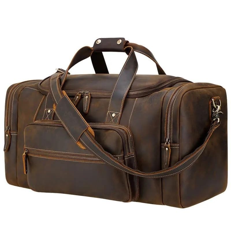 Large Travel Bag Leather Vintage Luggage Bags Duffle Bags Travelling Bag Weekender Bags for Man2
