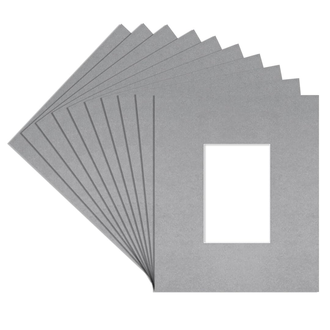 Alison Kingsgate 12X10 Silver Picture Mount - 6X4 Aperture - Pack 10