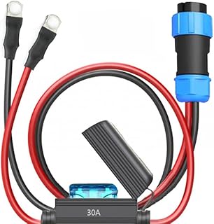 Aviation Plug 2 Pole Waterproof Connector for AC200MAX Power Station,Battery Ring Plug with Fuse 30A (Off-Grid for AC200Max)