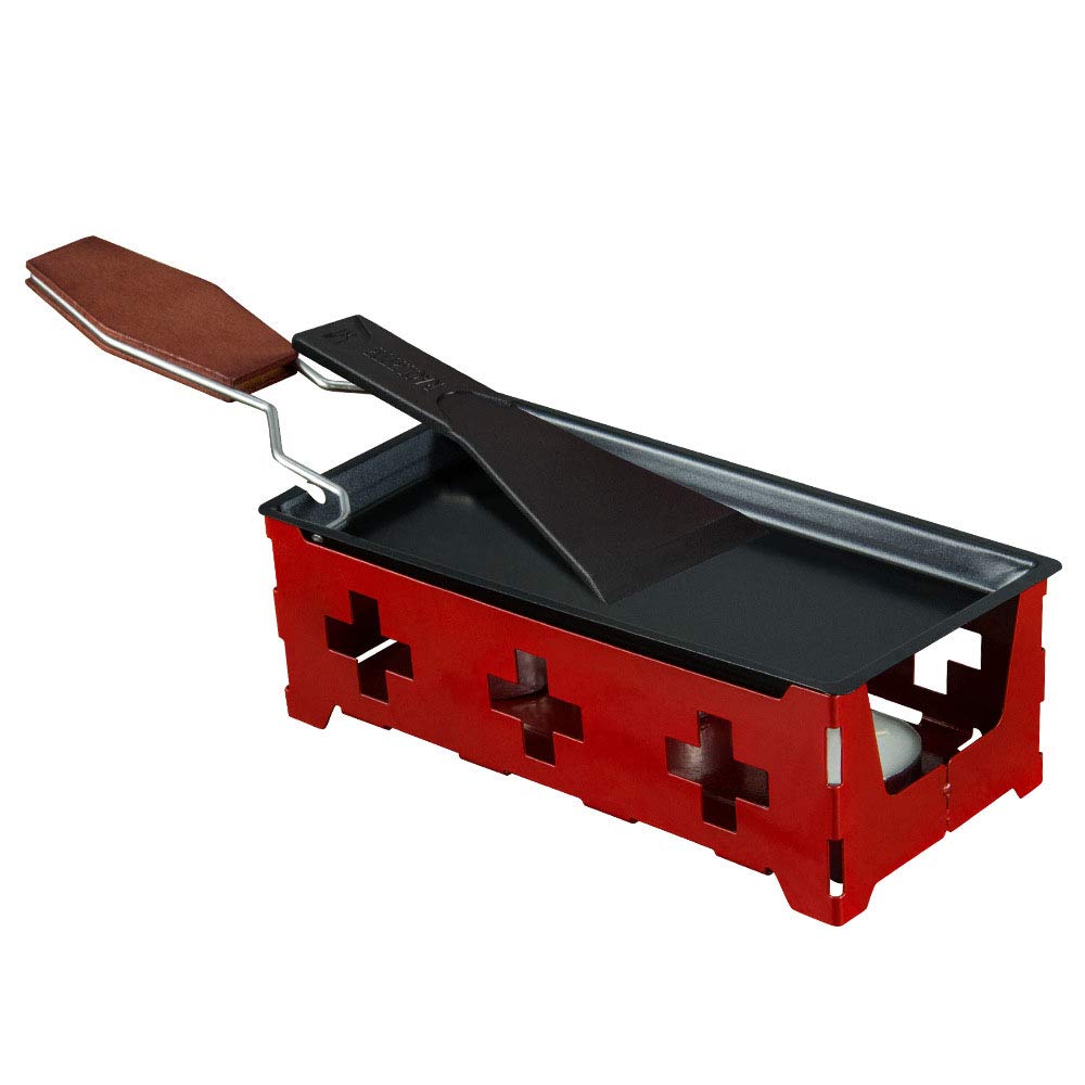 Swiss Cheese Roasters Wooden Handle Nonstick Baking Tray,Mini BBQ Tools Cheese Baking Pan Melting Cheese Swiss Raclette Set(Black)