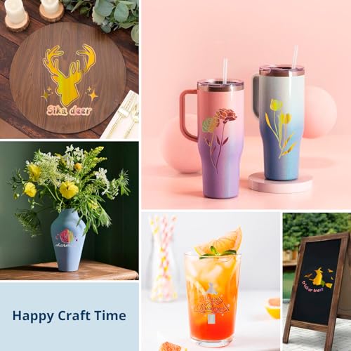 Image of HTVRONT Holographic Silver Permanent Vinyl, 12 inch x 10 FT Adhesive Vinyl Roll Compatible with Cricut Cutting Machine, Silhouette, Cameo Cutters, Signs, Scrapbooking, Craft, Die Cutters