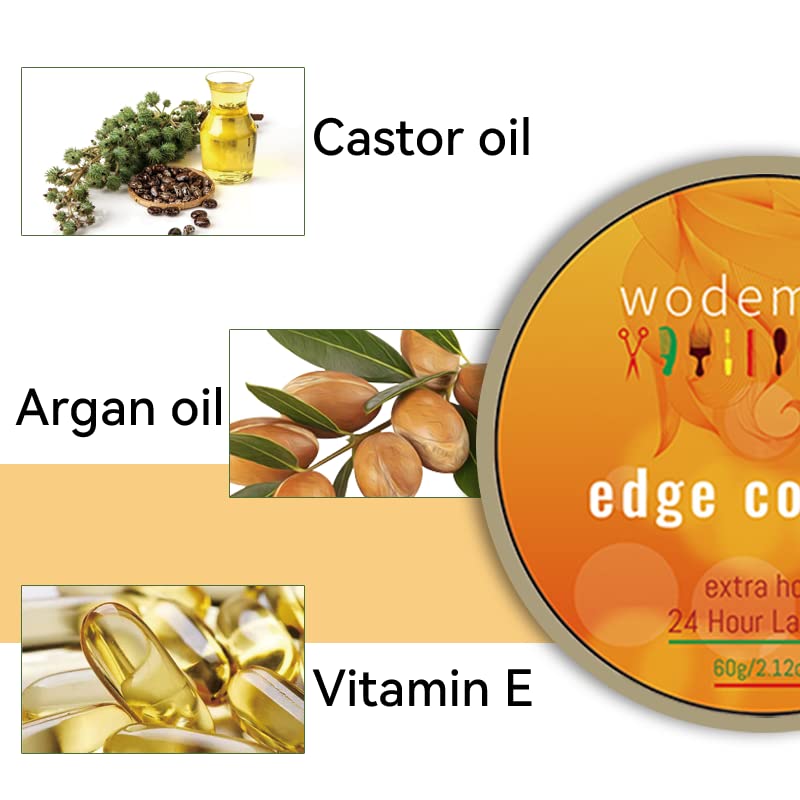 Miniatura 3 de Gel de control de bordes para mujer, fuerte sujeción de borde más suave 24 horas de duración para cabello negro, no graso, sin residuos blancos,