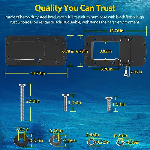 DearChan 8M0092064 Xi Series Quick Release Mounting Bracket Kit for MotorGuide Xi5 Trolling Motors, black - Thumbnail 6