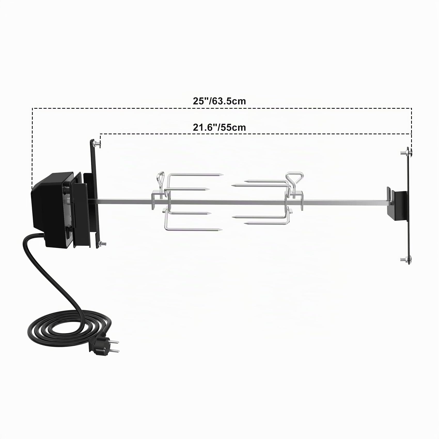 onlyfire BRK-6099 Kit de Asador Giratoria de Barbacoa de Acero Inoxidable,para Weber Ahumador Barbacoa de Carbón 57CM,220V - 240V