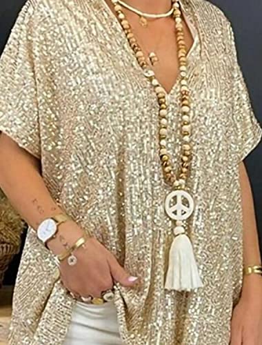 Women's Sequin Open Front Blazer Long Sleeve Cardigan Jacket Shiny plus size4