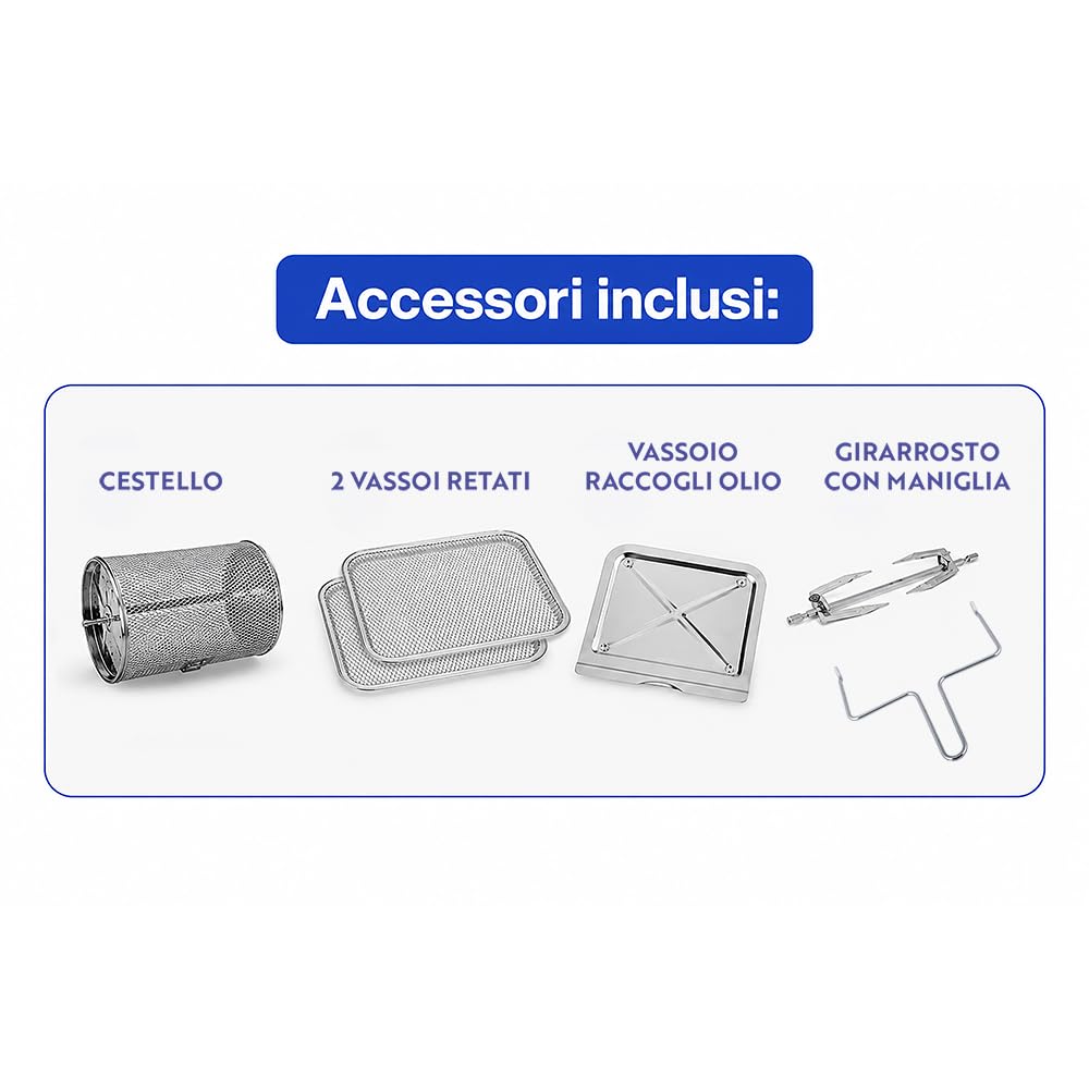 Tognana Iridea, Friggitrice e Forno ad Aria 11 L, Plastica-Acciaio Inox, Champagne