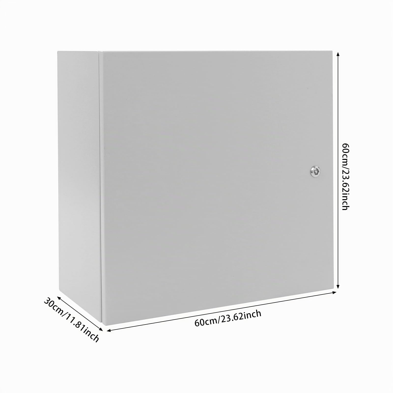 Scatola di distribuzione per esterni in metallo 600 x 600 x 300 mm scatola elettrica IP65 IK08 involucro industriale con piastra posteriore rimovibile e serratura in lega di zinco