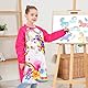 WERNNSAI Einhorn Kinder Kunst Kittel - Wasserdichte Schürze Mit Langen Ärmeln Und Tasche für Künstler Malerei - Alter 4-7 8-12 Jahre