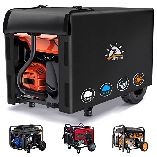 Zettum Generator Cover 25 Inch - 600D Outdoor Generator Covers Heavy Duty Waterproof, Small Equipment Cover Outside for DuroMax, Westinghouse, Champion, Predator, Honda Portable Generator 3000-5000W