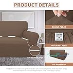 Easy-Going 100% Waterproof Couch Cover, Dual Waterproof Sofa Cover, Stretch Jacquard Sofa Slipcover, Leakproof Furniture Protector for Kids, Pets, Dog and Cat (Sofa, Brown) - Image 5