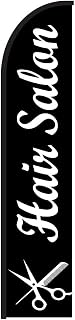 Hair Salon Sign Banner Swooper Feather Flag Outdoor Business Advertising Display 11.5ft - Black (Flag Only)