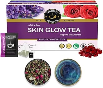 TEACURRY Skin Glow Tea (1 Month Pack | 30 Tea Bags) - Help in Skin Shine, Moisturized Skin, Acne, Anti-Aging | 60 Grams
