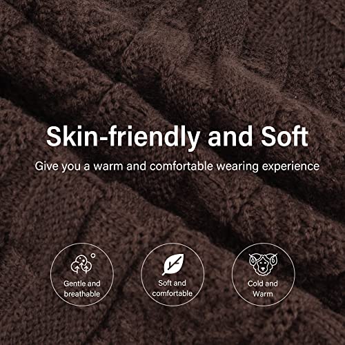 Mens Womens Winter Beanie Hat Scarf Set Warm Knit Hat Thick Fleece Lined Winter Cap Neck Warmer For Men Women #TOP3