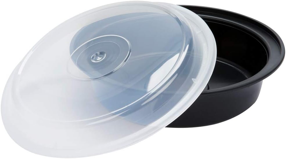Pactiv [20 Sets] Round Meal Prep Containers with Lids, Food Storage, Take Out, Lunch Box, Portion Control, Microwave/Dishwasher/Freezer Safe, BPA Free, Factory Sealed, Made in USA (24 OZ - Medium)