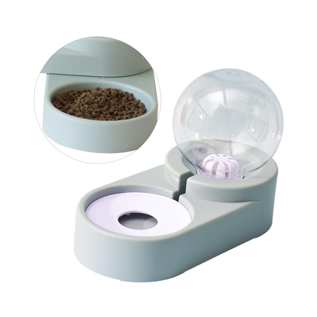 Supvox Automatischer Wasserspender aus Pet Sicherer Konstruktion mit Doppelnapf für Haustiere Umkippsicher Einzigartiges Design in Blau für Heim und Zoofachhandel