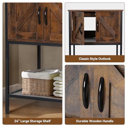 Yourlite Bathroom Vanity,24 Inch Classic Rustic Bathroom Vanity Set With Sink Combo,Small Farmhouse Bathroom Vanity With Black Ceramic Bathroom Sink thumb #3