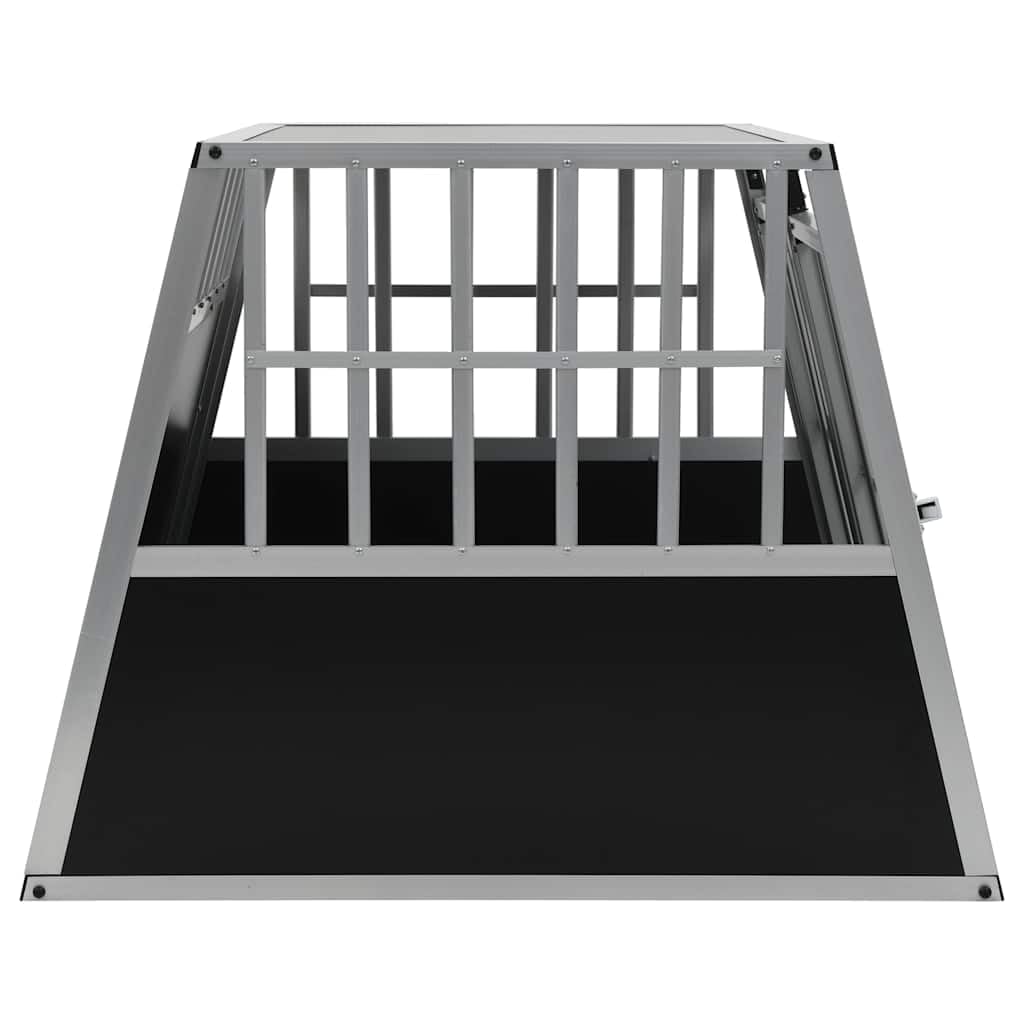 Hundetransportbox mit Doppeltüren 94 x 88 x 69 cm aus Aluminium und MDF für sicheren Transport im Auto, wetterfest, isoliert, leicht, ideal für mittelgroße Hunde, einfach zu montieren