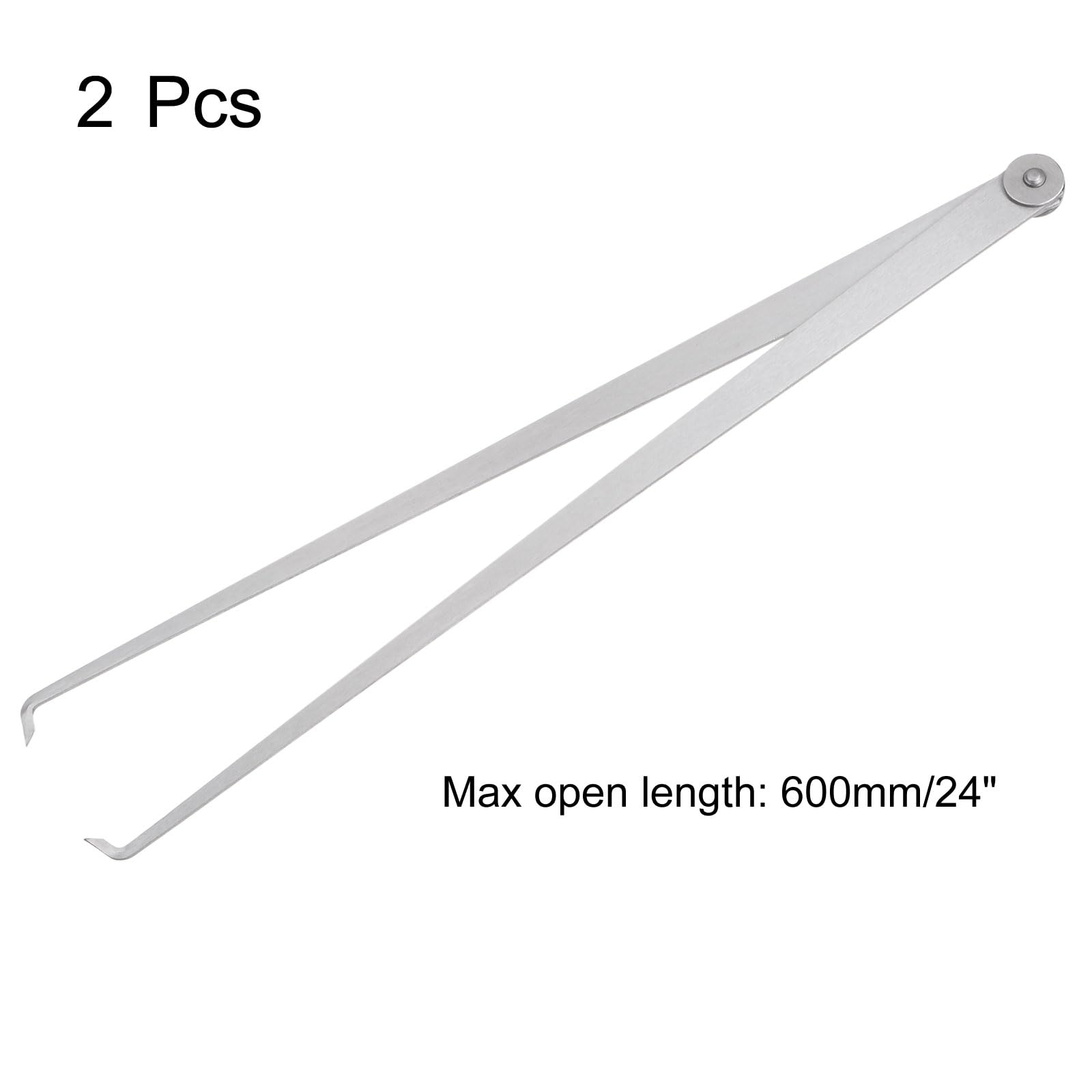 QUARKZMAN 2 600 24 Plateado Piezas Compás De Interiores Con Junta Fija Mm Pulgadas Acero Para Herramientas Junta De Fricción Fija Herramienta De Medición Interna Para Tallado Modelado