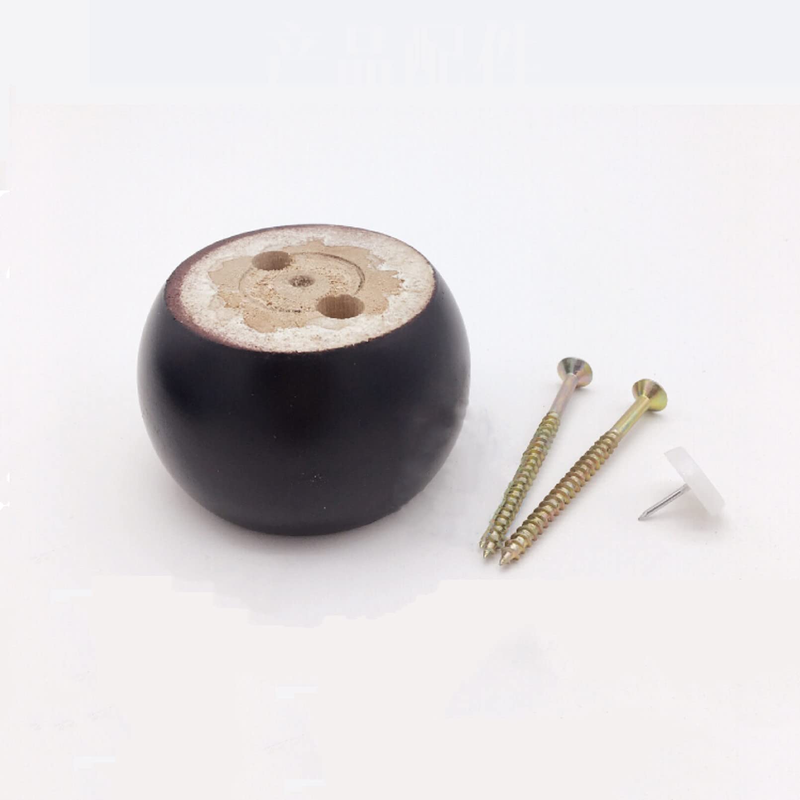 4 Patas de Maderaiza para Muebles, Patas de Pino para Armarios, Patas Redondas para Sofá, Patas Redondas de Madera para Sofá, Patas Negras para Mesa de Centro, Patas de Moño, para Reemplazo d