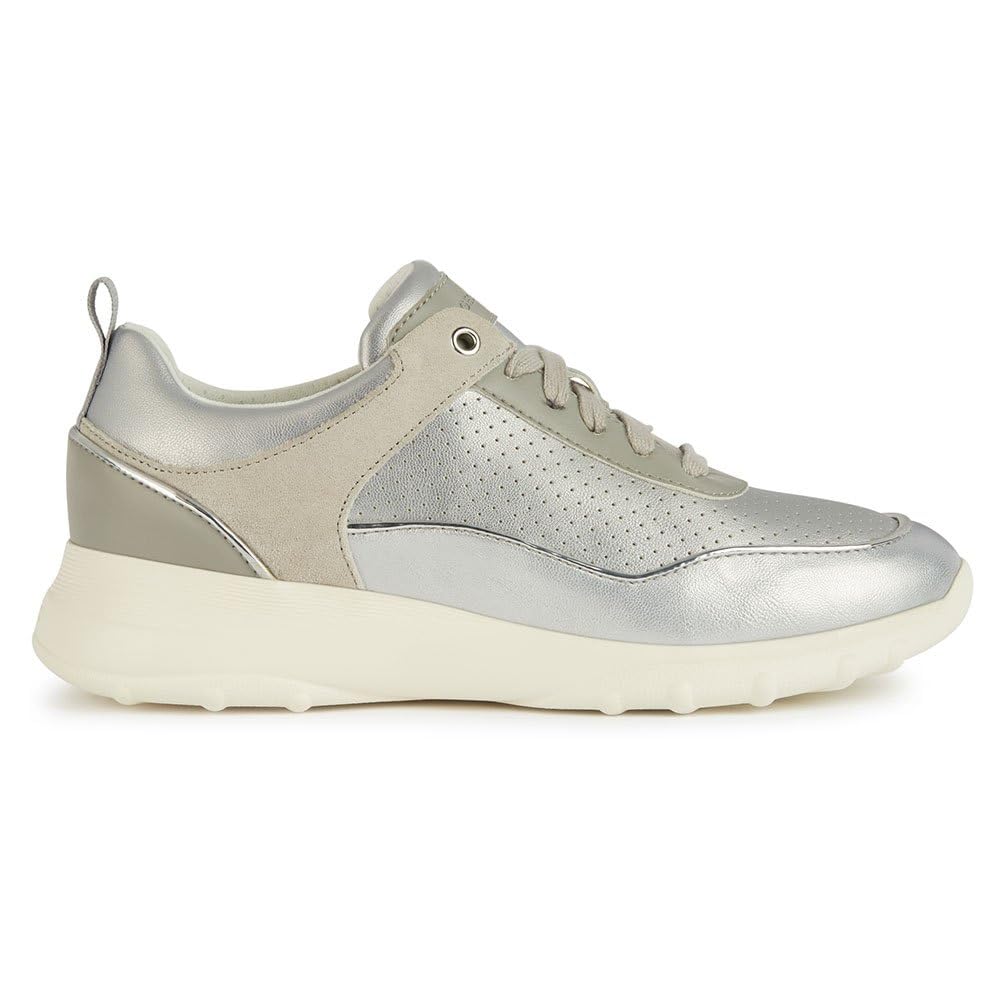 Geox D Alleniee B, Sneaker Donna, Argento Lt Grigio, 39 Eu-image