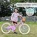 Glerc Little Molly 20 Inch Kids Bike, Retro Cruiser Girls Bike for Children Ages 7-13 Years Old, ‎Kids Bicycle with Wicker Basket & Kickstand, Pink