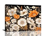 Photo Gallery lgihqey stampa artistica da parete con fiori bianchi, decorazione da parete arancione floreale nera, stampa su tela moderna con cornice per casa, bagno, camera da letto, soggiorno, 40,6 x 30,5 cm Photo Gallery lgihqey stampa artistica da parete con fiori bianchi, decorazione da parete arancione floreale nera, stampa su tela moderna con cornice per casa, bagno, camera da letto, soggiorno, 40,6 x 30,5 cm