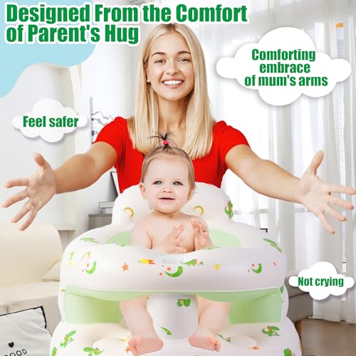 Image of Upgraded Inflatable Baby Seat for Babies 4-36 Months, Inflatable Baby Chair Sit Me Up Floor Seat for Baby, Back Support Baby Seats for Infants for Sitting Up with Built in Air Pump