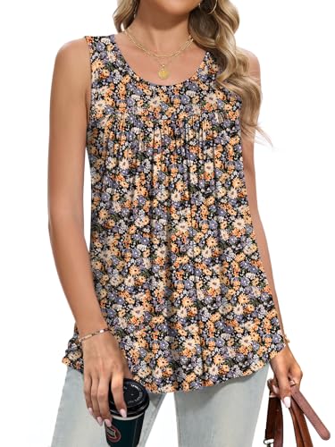 Women's Tank Tops Summer 2025 Sleeveless Tunic Tops Shirts Blouses Round Neck Loose Fit M-3XL