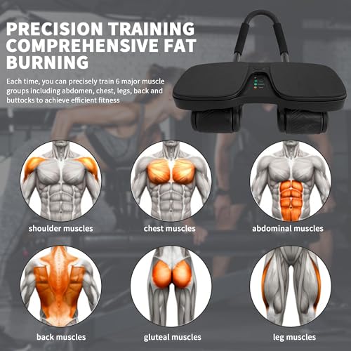 CATCHLUCK Rueda de ejercicio con retorno, rodillo de abdominales desmontable 4 en 1 para flexiones, tablas, escalador de montaña y modo de rodilla, incluye soporte para el codo y rodillera - imagen 7