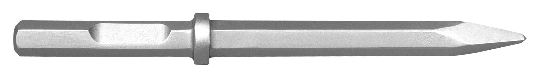 14" Long Moil or Bull Point Chisel - 1-1/8" by 6" Hex Shank w/Notch by Champion Chisel - Made in the USA, Designed for 1-1/8" Hex Notch Demolition