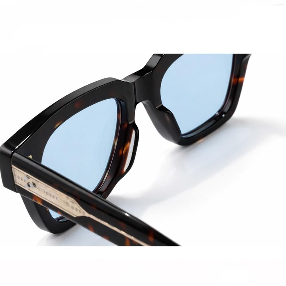 Gafas de acetato gruesas negras para hombre, estilo clásico, protección UV400 para exteriores.