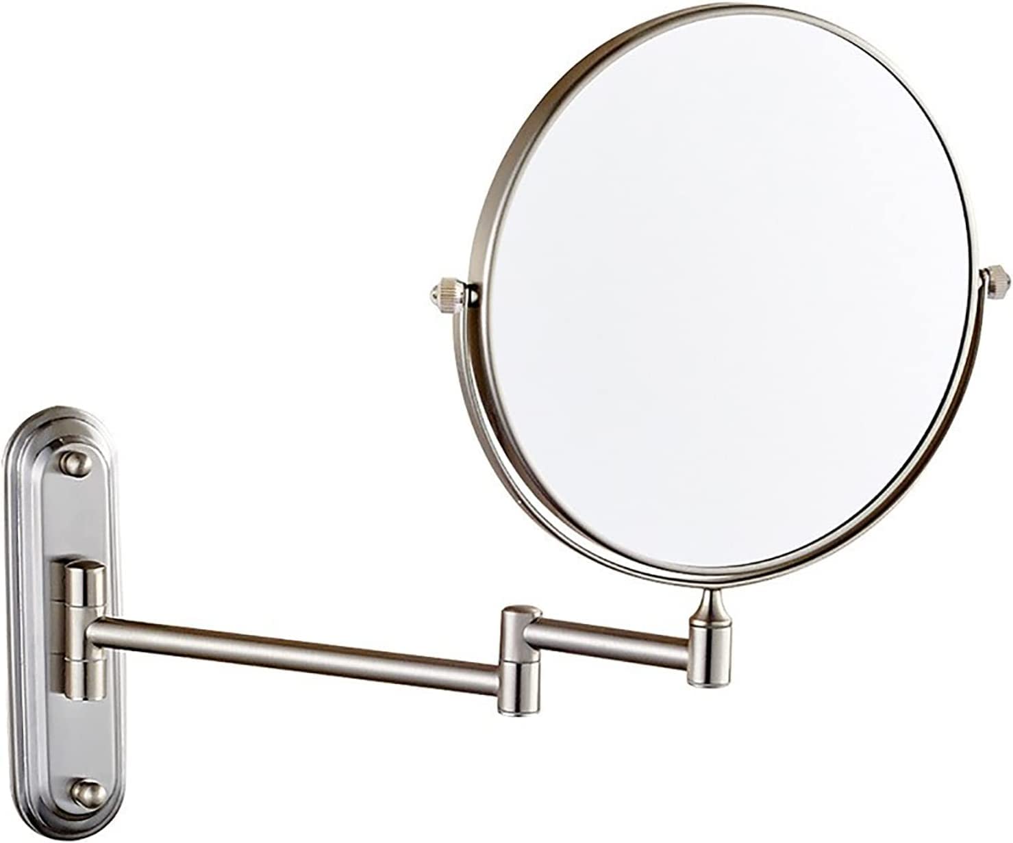 Wandmontierter Rasierspiegel Wandmontage Makeup Sp Wandmontierter Kosmetikspiegel mit 10-facher Vergrößerung, 20,3 cm runder, doppelseitiger Kosmetikspiegel mit Vergrößerung, ausziehbar, um 360° drehb
