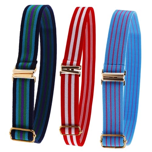 PartyKindom 2 Sets 3 Pcs Elastic Children Belts Buckle Belts for Boys and Girls Woven Material One Size Fits Boys and Girls