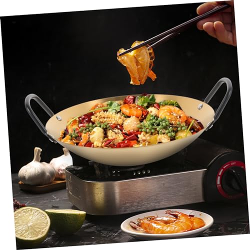Olla Wok de acero inoxidable con doble asa y superficie antiadherente miniatura 7