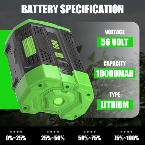 Image of 1Pack 10000mAh 56V Battery and Charger CH2100 Replacement Battery for EGO 56V Battery and Charger Kit,Compatible with EGO Battery 56Volt Cordless Tools(Black)