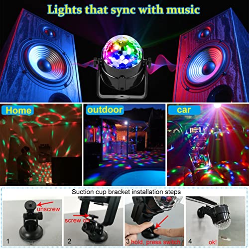 Disco Ball Party Lights Sound Activated Strobe Light With 13 Ft Usb Cable, Buclhoz Led Dj Stage Lighting That Sync With Music, Indoor Birthday Rave Outdoor Dance Show Bar Karaoke Christmas Gift 2 Pack #TOP4