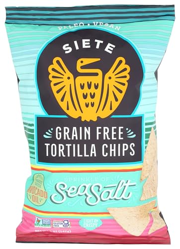 Siete Sea Salt Grain Free Tortilla Chips, 5 oz bags (1...