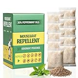 Mouse Repellent with Peppermint Oil10Pack: Natural Rodent Repellent Indoor to Get Rid of Rats, Mice, Safe for Pets and Kids, Rat Repellents for House, Car, Outdoor Squirrel Repellent Pouches