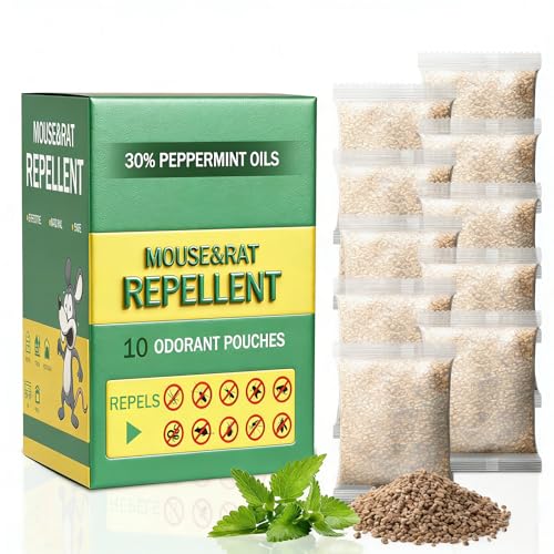 Mouse Repellent with Peppermint Oil10Pack: Natural Rodent Repellent Indoor to